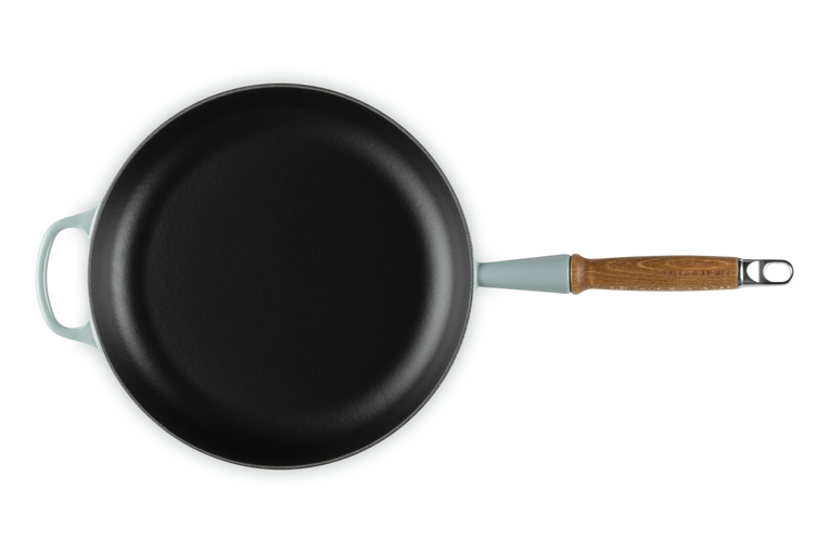 Le Creuset 28cm Cast Iron Frying Pan with Wooden Handle - Sea Salt | 20258287170422