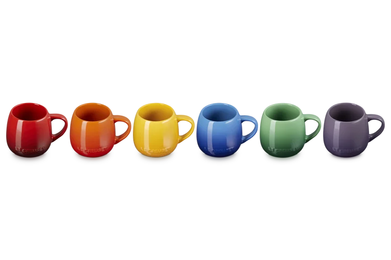Le Creuset 320ml Stoneware Rainbow Set of 6 Coupe Mugs | 89178005219003