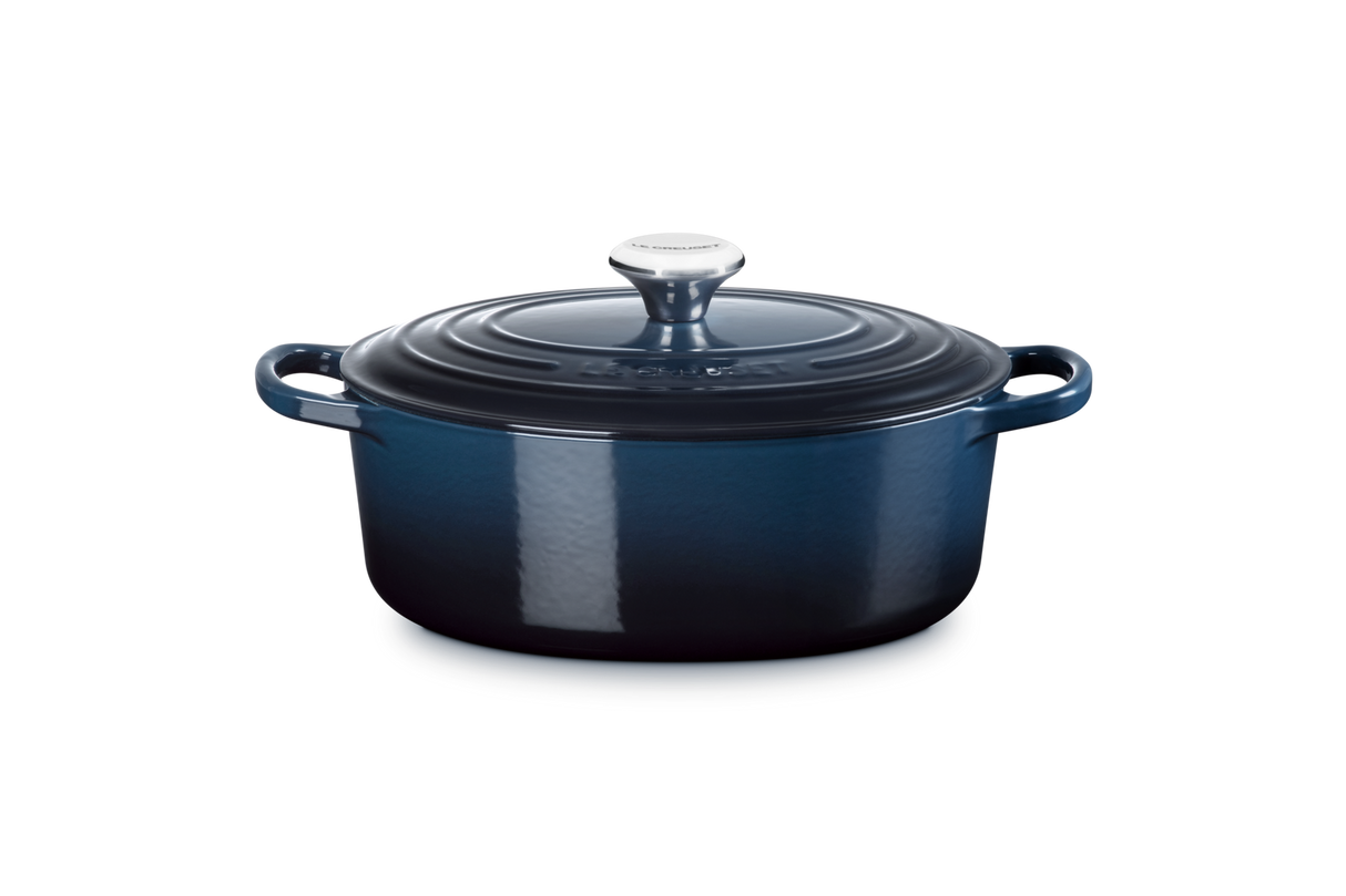 Le Creuset Signature 27cm Cast Iron Oval Casserole - Nuit | 21178271294475
