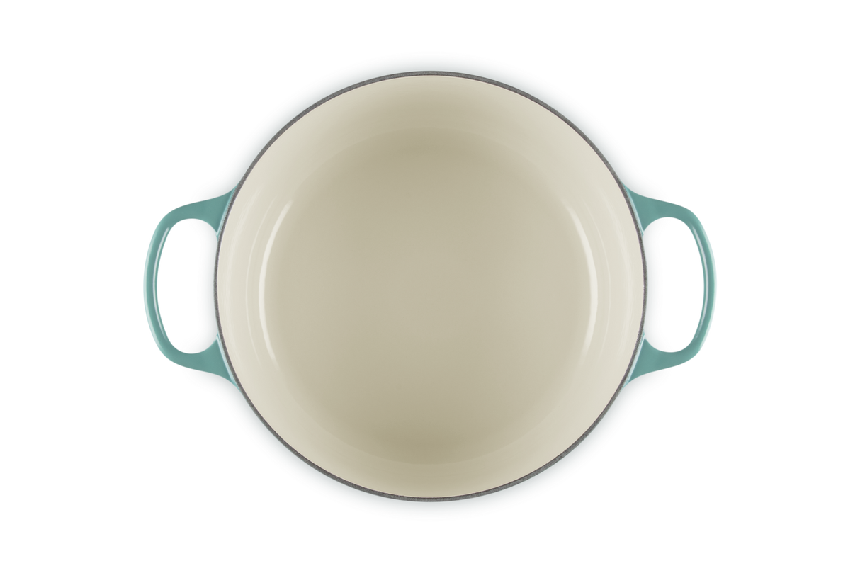 Le Creuset Signature 26cm Cast Iron Round Casserole - Bleu Riviera | 21177260994450