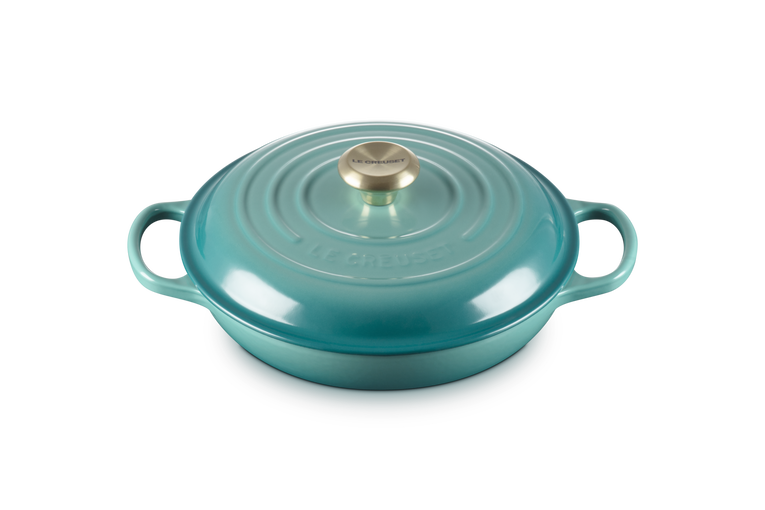 Le Creuset Signature 26cm Cast Iron Shallow Casserole - Bleu Riviera | 21180260994450