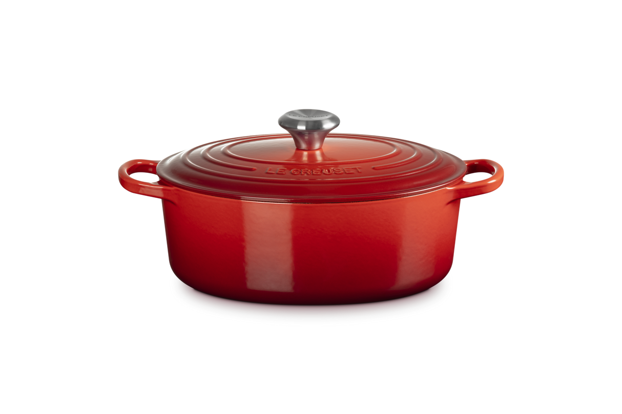 Le Creuset Signature 27cm Cast Iron Oval Casserole - Cerise | 21178270602430