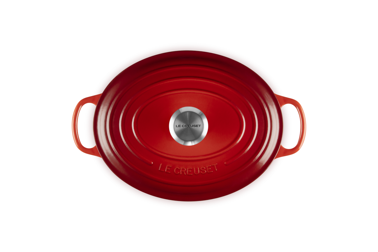 Le Creuset Signature 27cm Cast Iron Oval Casserole - Cerise | 21178270602430