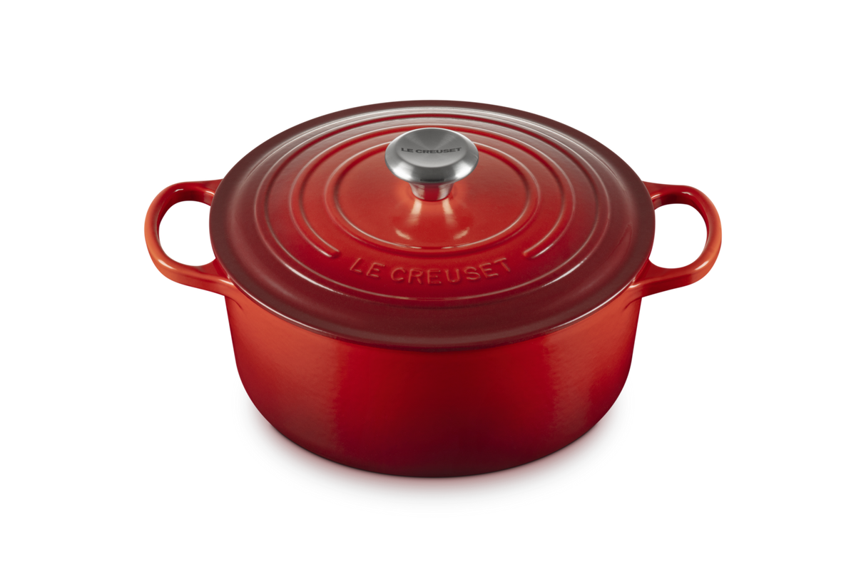 Le Creuset Signature 26cm Cast Iron Round Casserole - Cerise | 21177260602430