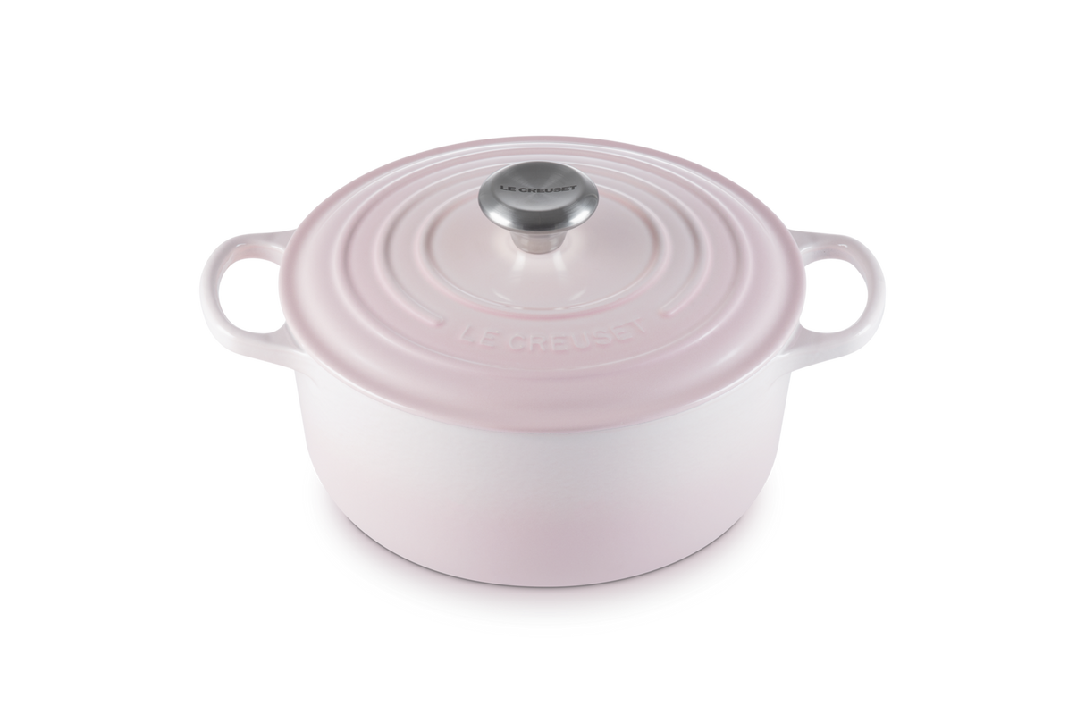 Le Creuset Signature 24cm Cast Iron Round Casserole - Shell Pink | 21177247774430