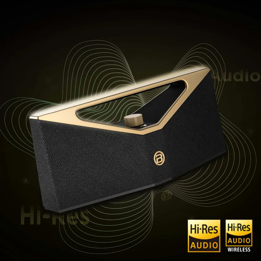Bugani Brief Pro Portable Bluetooth Speaker with Hi-Res Audio - Black & Gold | BS12303
