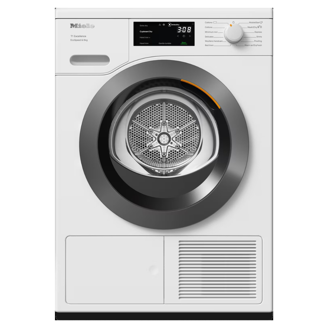 Miele Heat pump tumble dryer, 8kg, Graphite Grey Door | Chrome Edition | TEC 645 WP