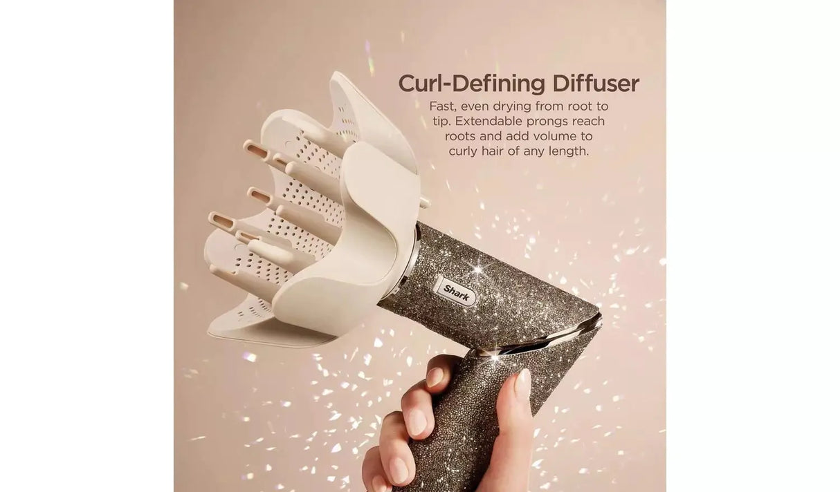 Shark FlexStyle Sparkle Limited Edition 5-in-1 Air Styler & Hair Dryer Gift Set – Gold Diamond | HD446JSUK