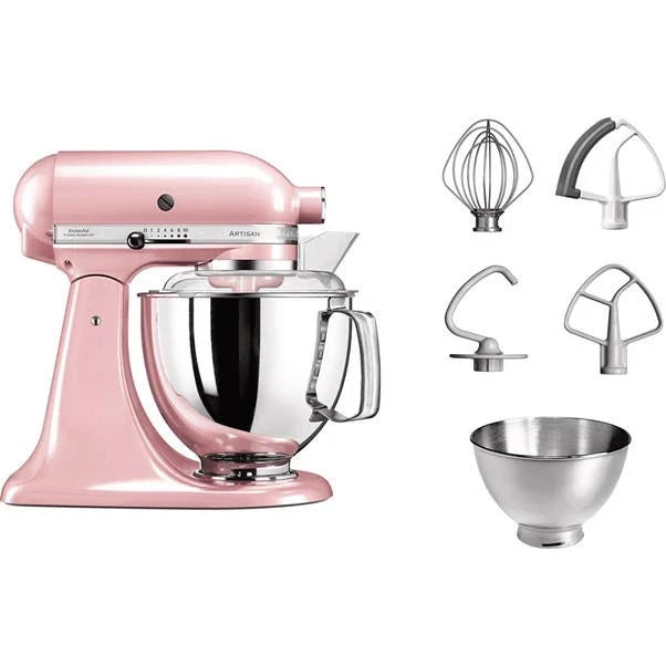 KitchenAid Mixer Tilt-Head 4.8L Artisan With Accessories - Silk Pink | 5KSM175PSBSP