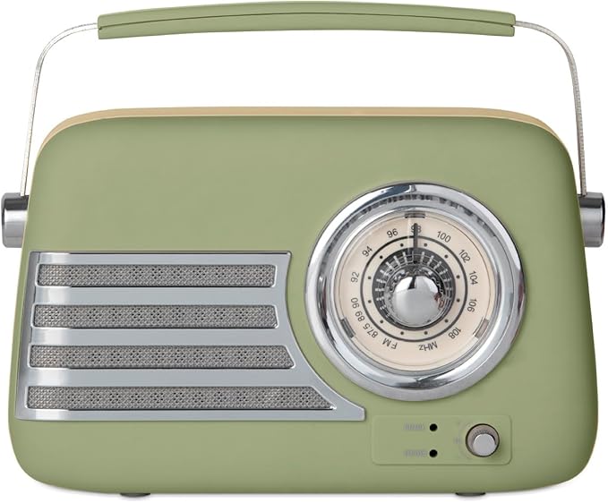 iTek AM/FM Vintage Radio With Bluetooth - Sage | I60028SAG