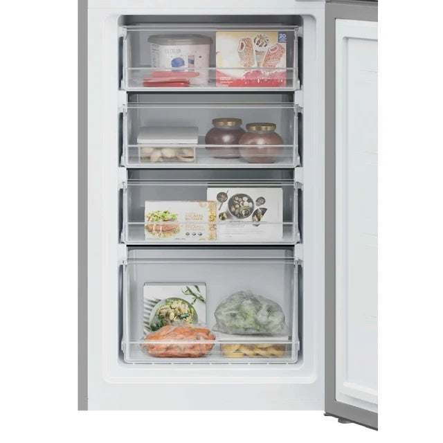 Hoover Freestanding Fridge Freezer - Silver | HVT3CLECKIHS-1