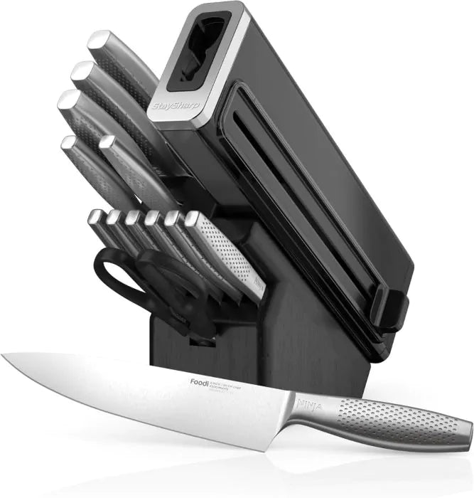 Ninja StaySharp 14-Piece Stainless Knife Set, Wood Block & Built-In Sharpener | K62014EUUK