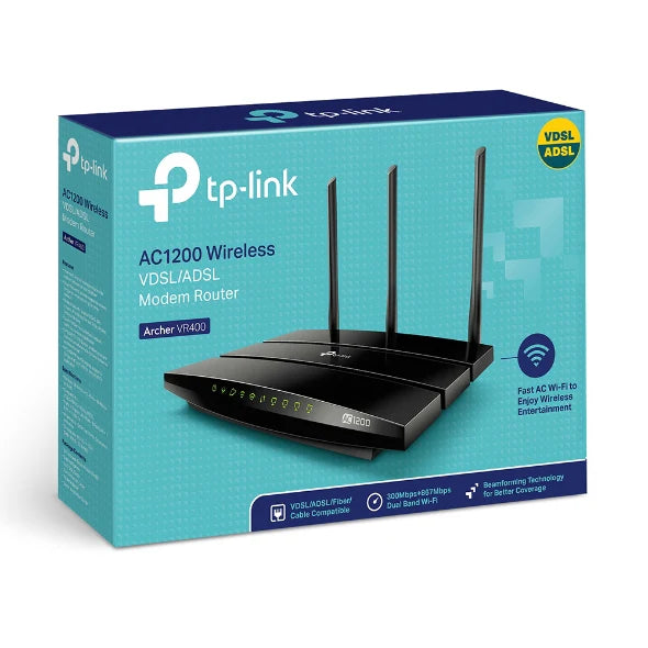 TP Link AC1200 Wireless VDSL/ADSL Modem Router | ARCHERVR400