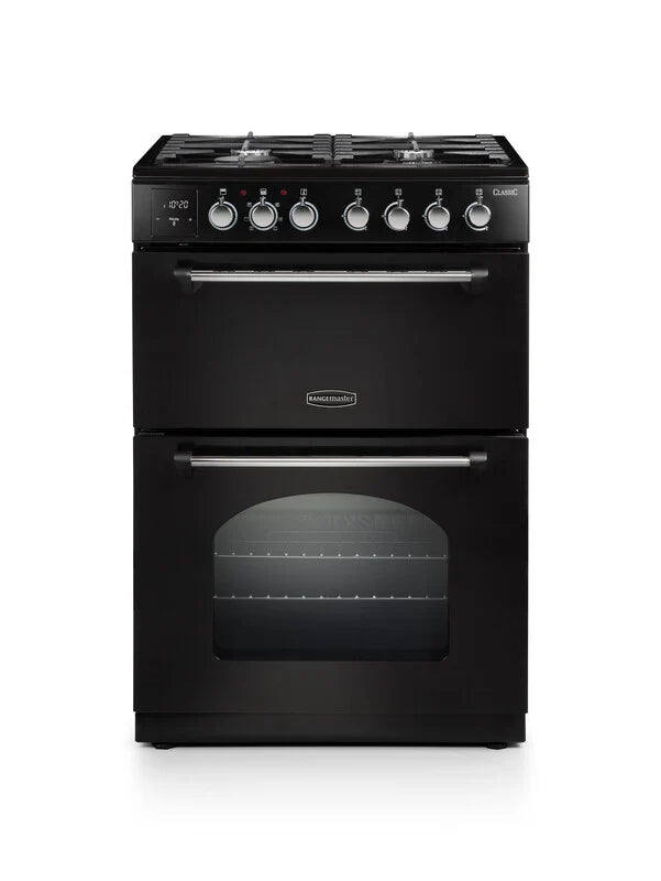 Rangemaster Classic 60cm Dual Fuel - Black & Chrome | CLA60DFFBL/C