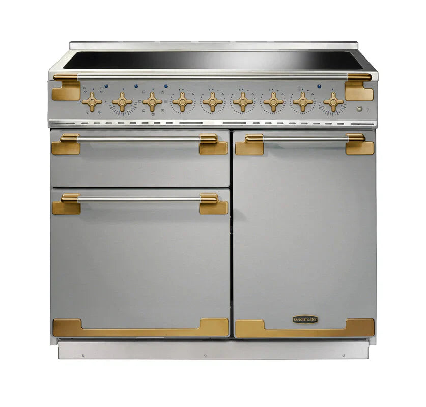 Rangemaster Elise Luxe 100cm Induction Range Cooker - Stainless Steel & Brass | ELS100EISS/AB