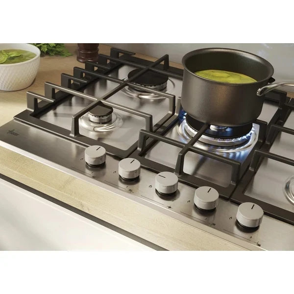Hoover H-Hob 300 5 Ring Gas Hob - Stainless Steel | HGH75WC3X