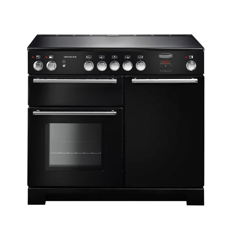 Rangemaster Infusion 100cm Induction Range Cooker - Black & Chrome | INF100EIBL/