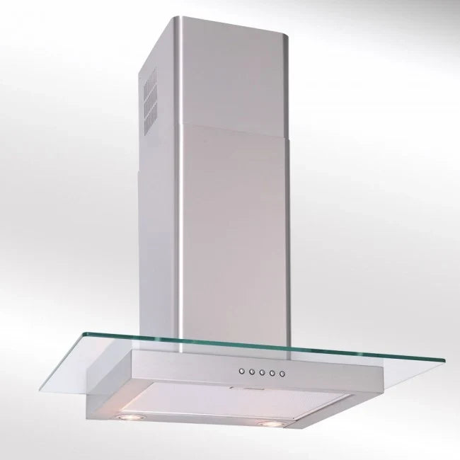 Luxair ST 70cm Flat Cooker Hood with Straight Glass - Glass Stainless Steel | LA-70-ST-GL-SS