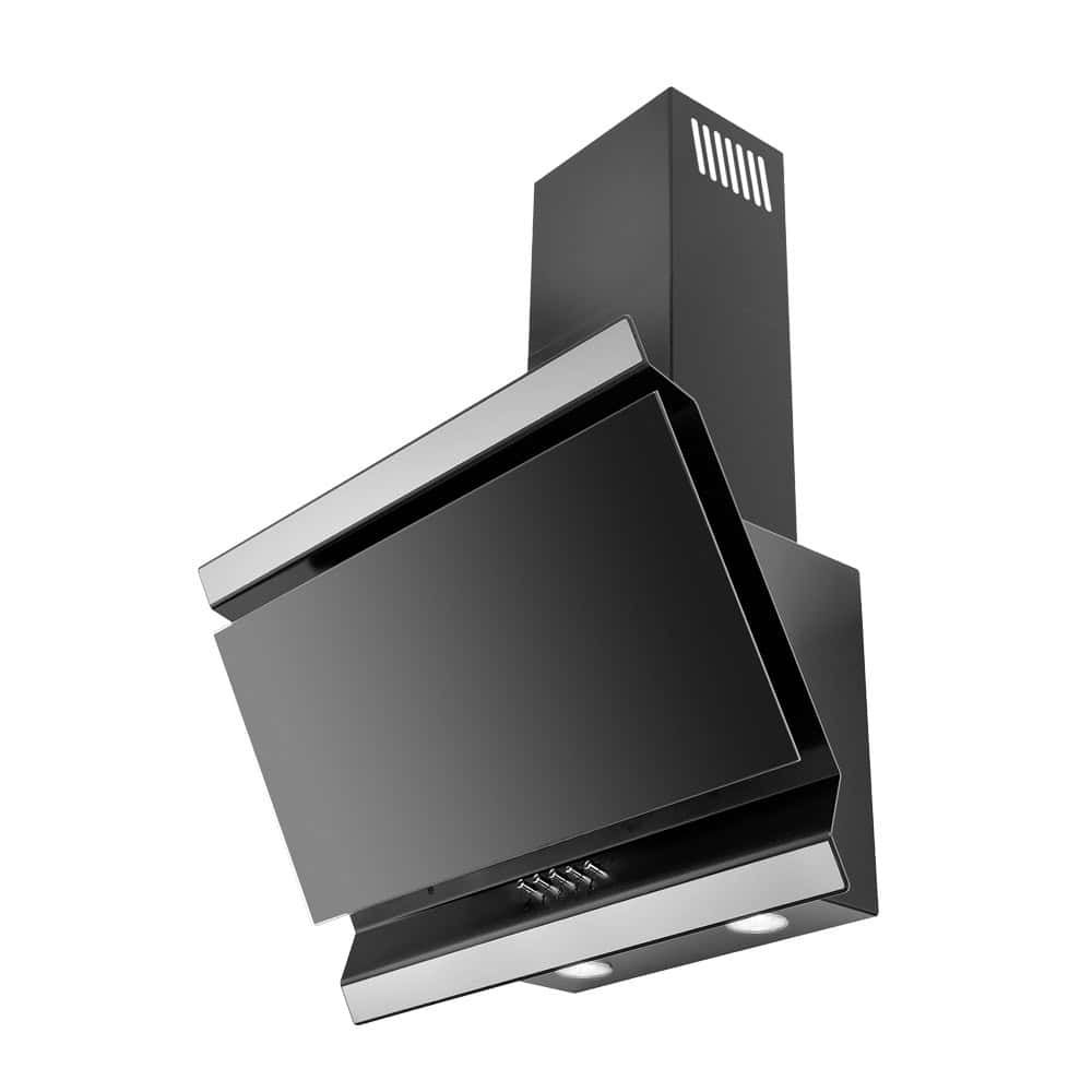 Luxair ISON 90cm Angled Cooker Hood - Black Glass | LA-90-ISON-BLK