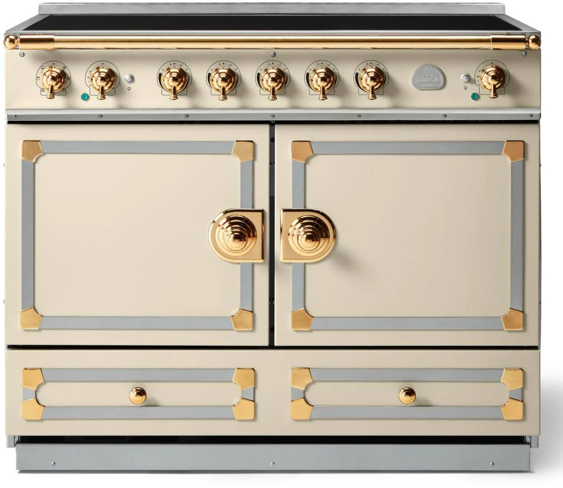 La Cornue CornuFé 110cm Induction - Morning Dew & Polished Brass | LCCF110INDMB/PBSS