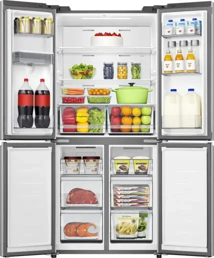 Hisense Freestanding American Fridge Freezer | Non-Plumbed Ice and Water Dispenser | RQ5P470SMIE