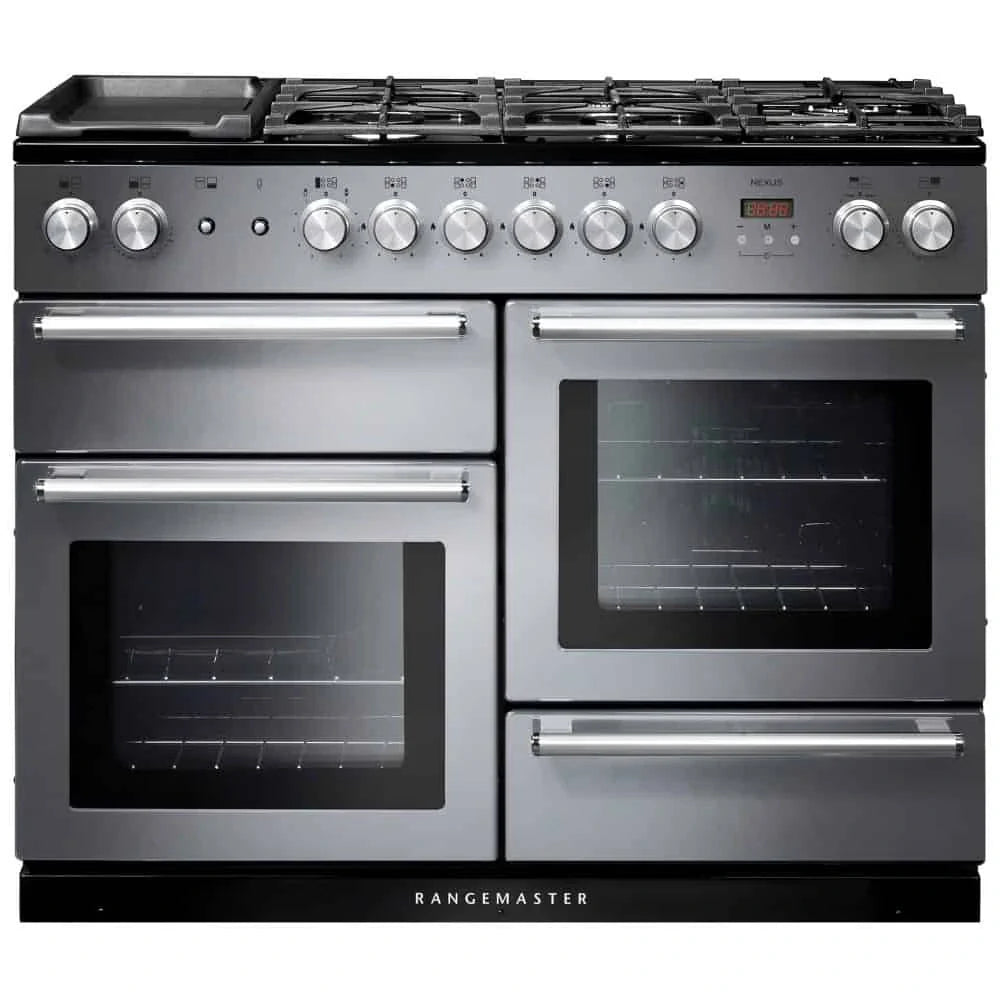 Rangemaster Nexus Dual Fuel 110 Range Cooker - Stainless Steel & Chrome | NEX110DFFSS/C
