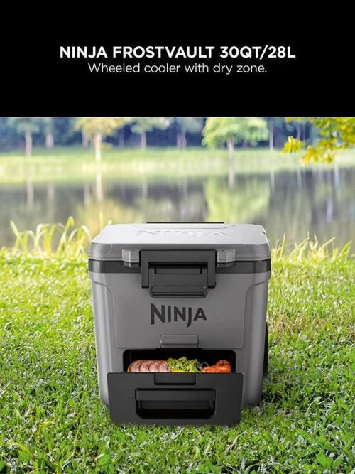 Ninja FrostVault 30QT/28L Wheeled Cooler with Dry Zone - Slate Grey | FB230UKGY