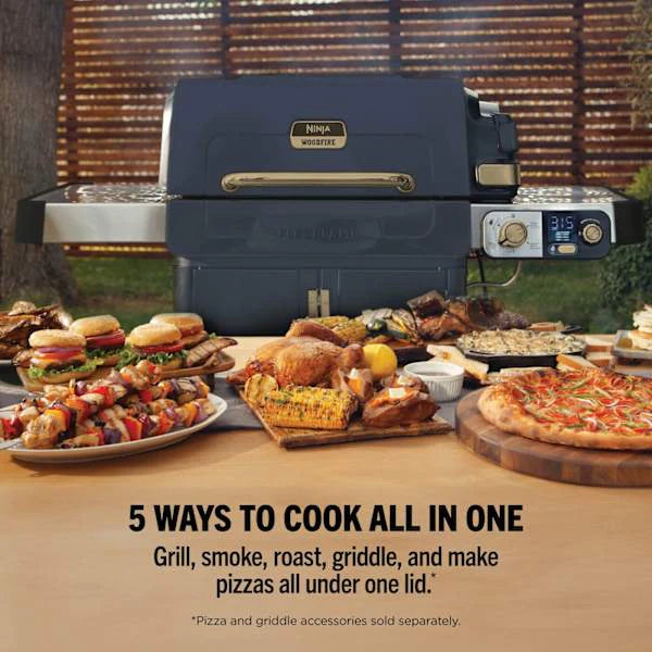 Ninja FlexFlame Gas BBQ & Outdoor Cooking System - Blue & Gold | PG301UKBL
