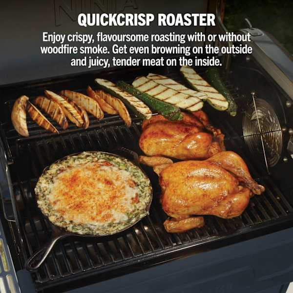 Ninja FlexFlame Gas BBQ & Outdoor Cooking System - Blue & Gold | PG301UKBL