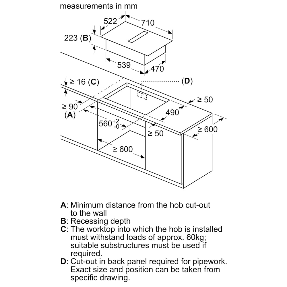 Bosch Series 6 70cm Venting Induction Hob PVQ731H26E