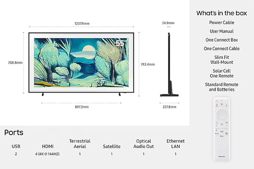 Samsung 55" LS03D QLED 4K Smart TV (2025) | QE55LS03FAUXXU