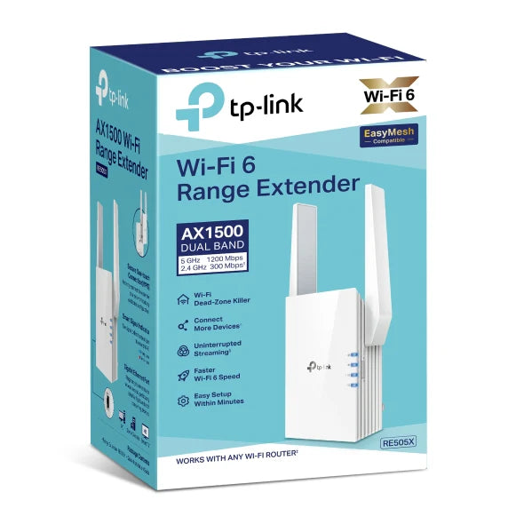 TP Link AX1500 Wi-Fi Range Extender | RE505X