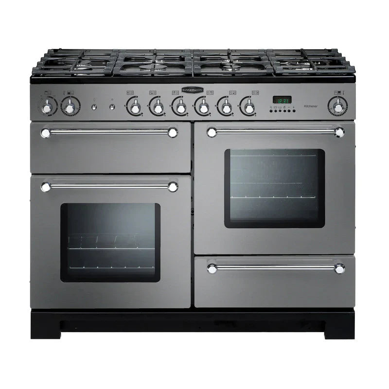 Rangemaster Kitchener 110cm Dual Fuel Range Cooker - Stainless Steel & Chrome | KCH110DFFSS/C