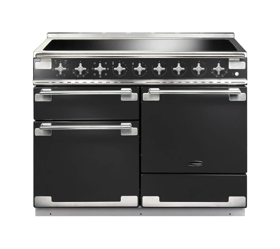 Rangemaster Elise 110cm Induction Range Cooker - Charcoal Black & Brushed Nickel | ELS110EICB/