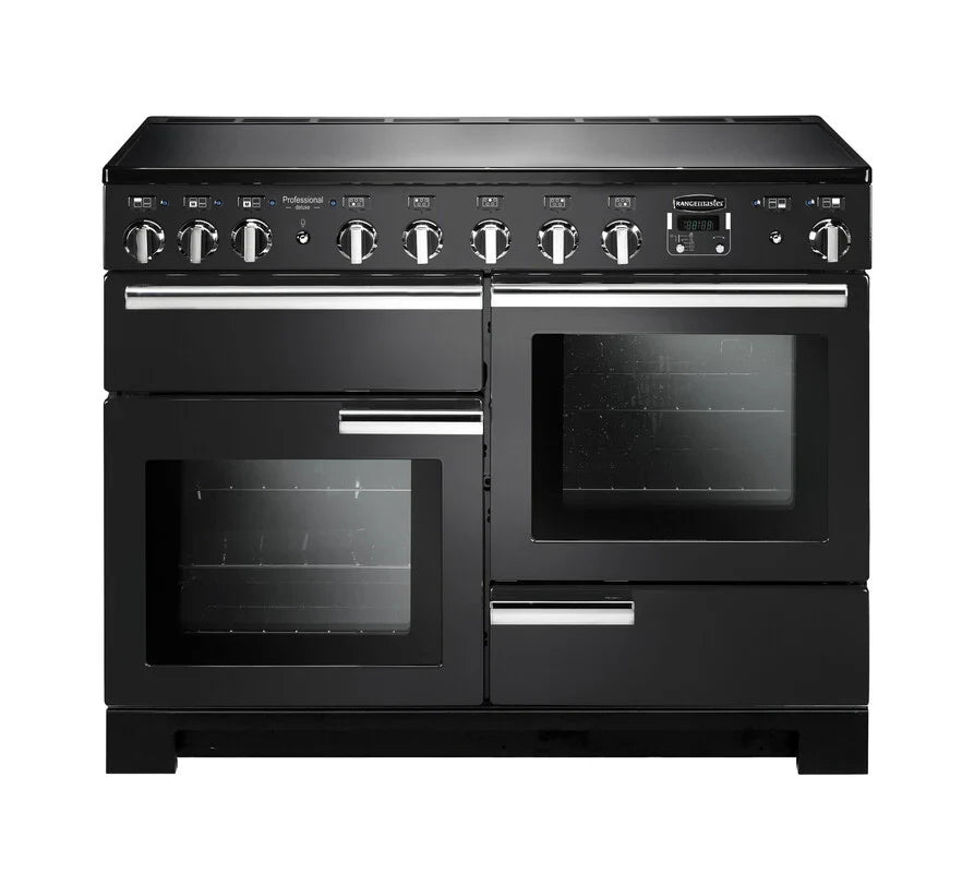 Rangemaster Professional Deluxe 110cm Induction Range Cooker - Charcoal Black & Chrome |PDL110EICB/C