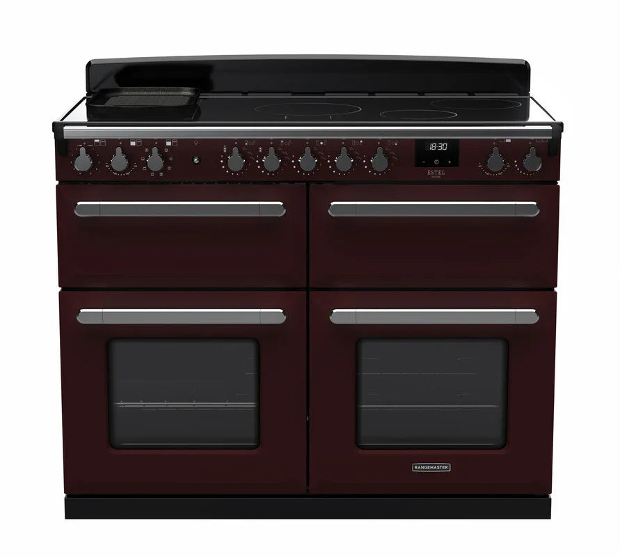 Rangemaster Estel 110cm Induction Range Cooker (Slow Cook) - Bordeaux & Chrome | ESDLB110EIPBOR/CM1