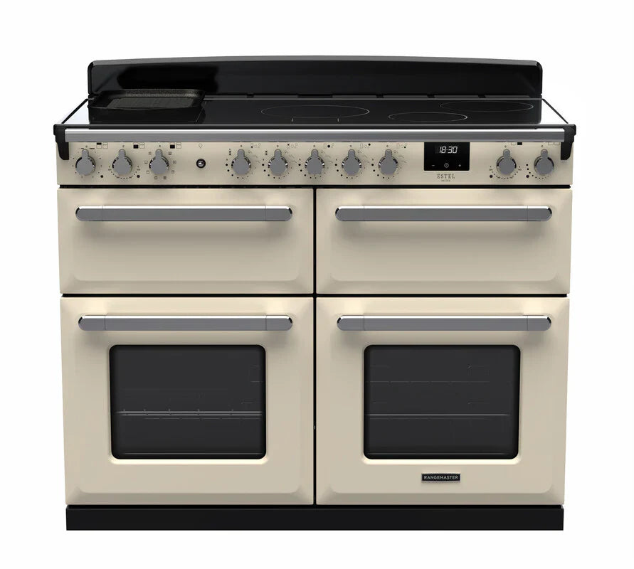 Rangemaster Estel 110cm Induction Range Cooker (Slow Cook) - Pale Cream & Chrome | ESDLB110EIPPCR/CM1