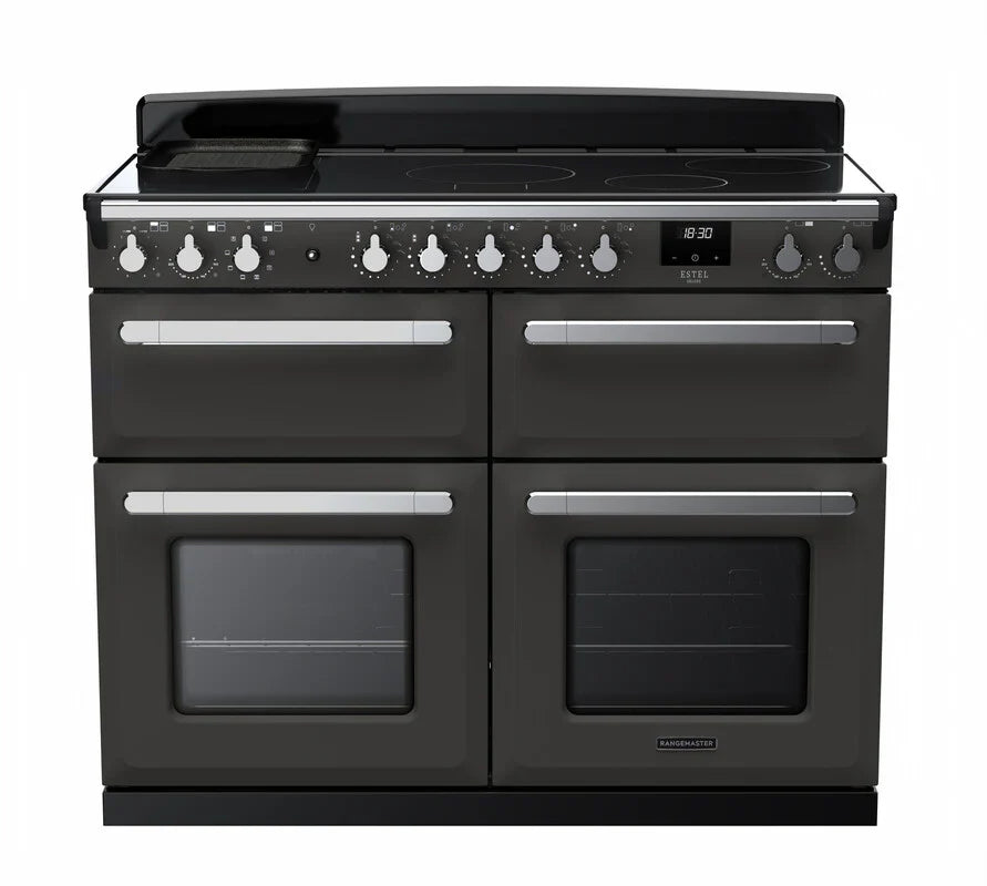 Rangemaster Estel 110cm Induction Range Cooker (Slow Cook) - Slate & Chrome | ESDLB110EIPSLT/CM1