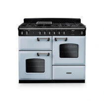 Rangemaster Classic 110cm Dual Fuel Range Cooker - Misty Blue & Chrome | CLO110DFPMSB/CM1