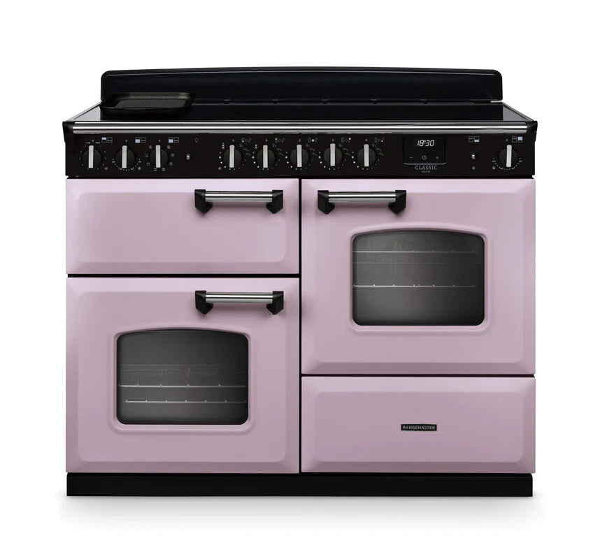 Rangemaster Classic Deluxe 110cm Induction Range Cooker - Heather & Chrome | CLDLO110EIPHTH/CM1