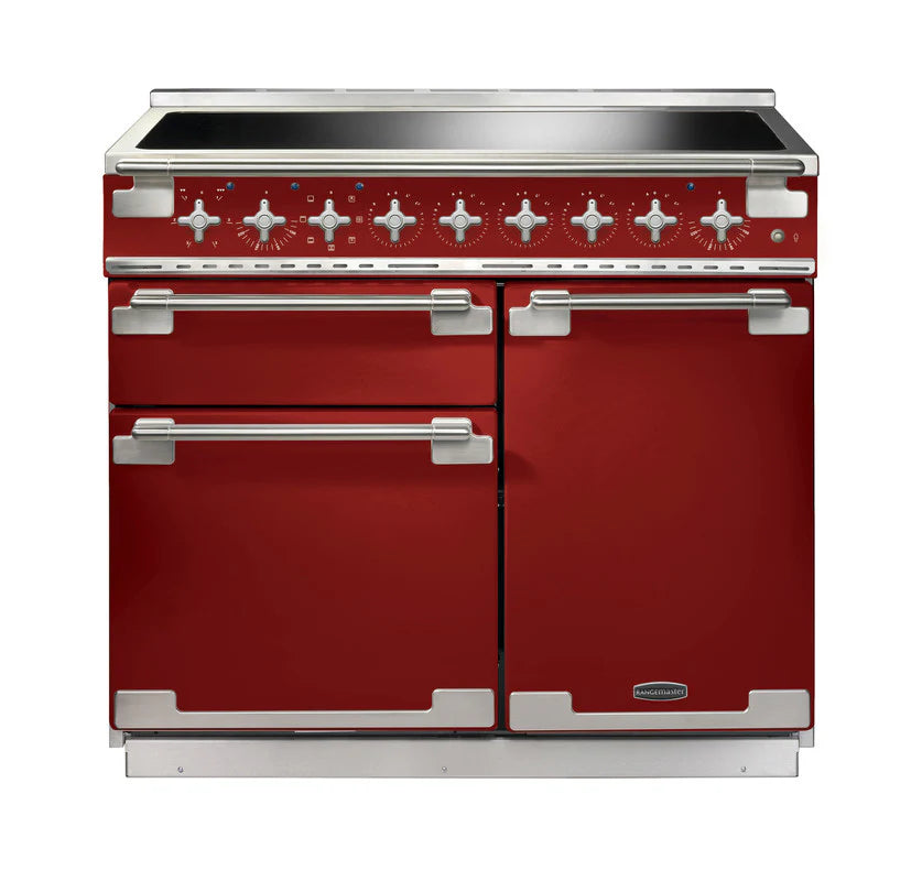 Rangemaster Elise 100cm Induction Range Cooker - Cherry Red & Brushed Nickel | ELS100EIRD/