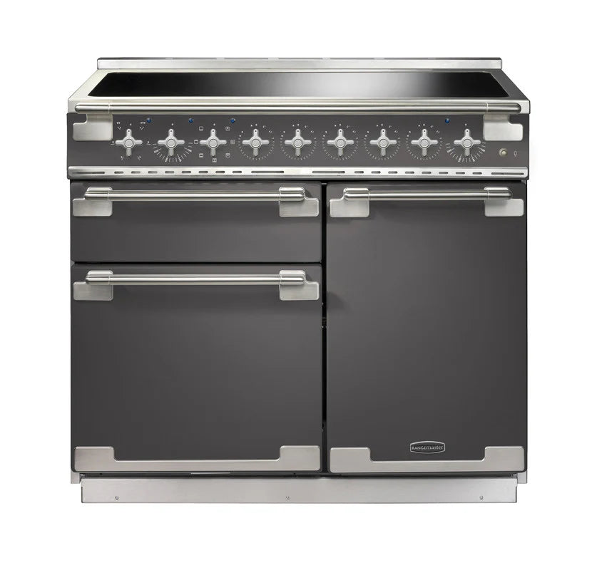 Rangemaster Elise 100cm Induction Range Cooker - Slate & Brushed Nickel | ELS100EISL/