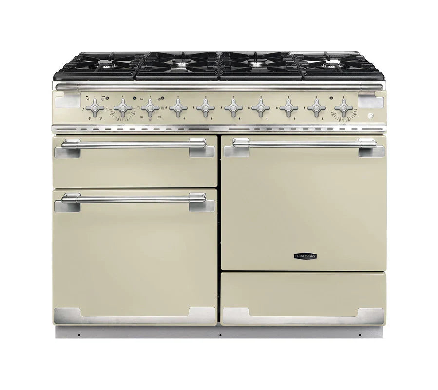Rangemaster Elise 110cm Dual Fuel Range Cooker - Cream & Brushed Nickel | ELS110DFFCR/