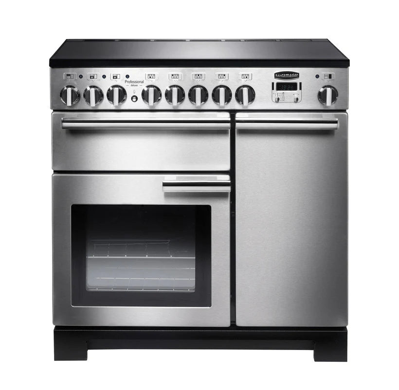 Rangemaster Professional Deluxe 90cm Induction Range Cooker - Stainless Steel & Chrome | PDL90EISS/C