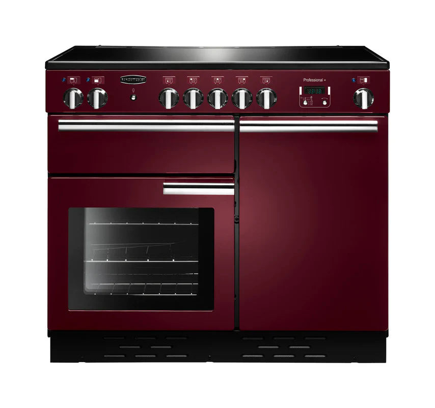 Rangemaster Professional+ 100cm Ceramic Range Cooker - Cranberry & Chrome | PROP100ECCY/C