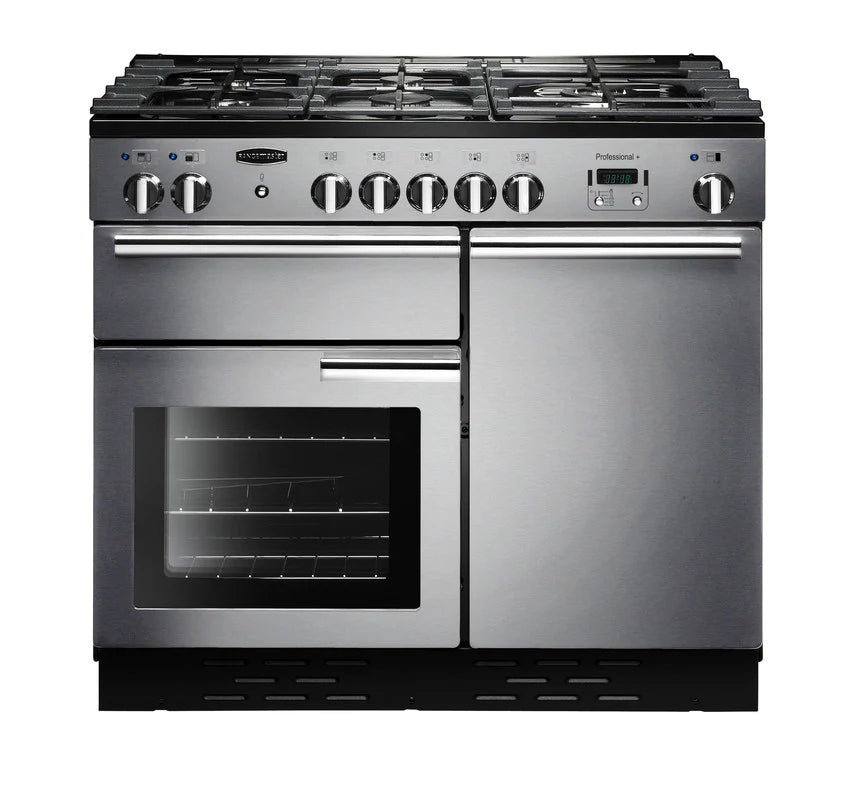 Rangemaster Professional+ 100cm All Gas Range Cooker - Stainless Steel & Chrome | PROP100NGFSS/C