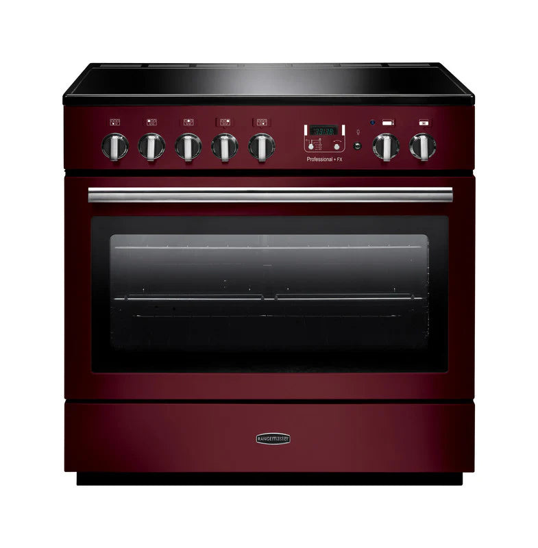 Rangemaster Professional+ FX 90cm Induction Range Cooker - Cranberry & Chrome | PROP90FXEICY/C
