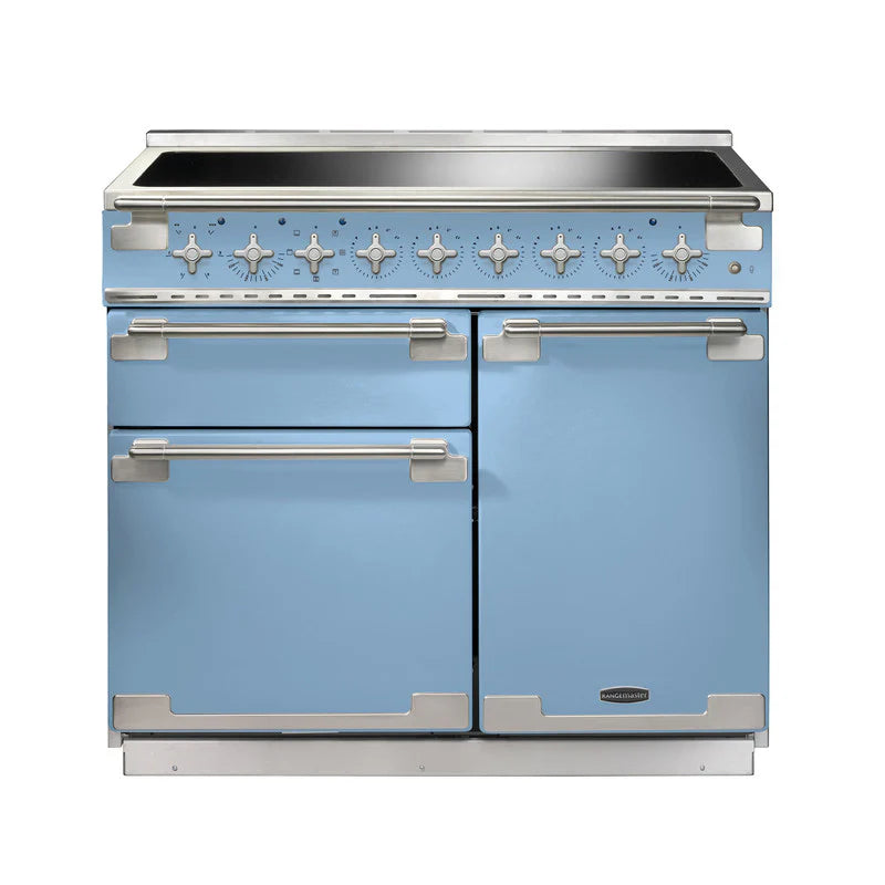 Rangemaster Elise 100cm Induction Range Cooker - China Blue & Brushed Nickel | ELS100EICA/