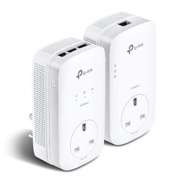 TP Link AV1300 3-Port Gigabit Passthrough Powerline Starter Kit | TL-PA8033PKIT