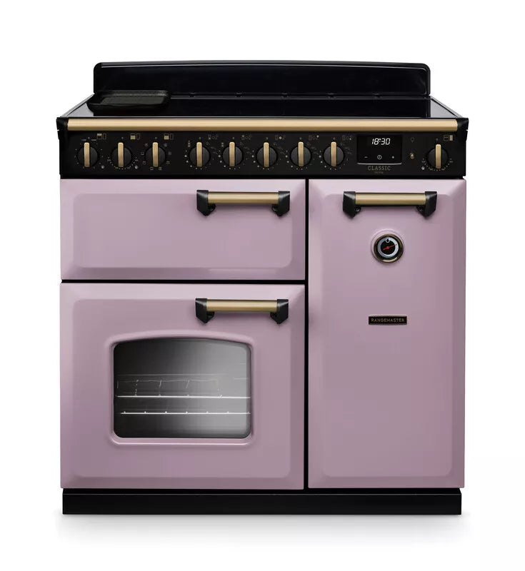 Rangemaster Classic Deluxe 90cm Induction Range Cooker - Heather & Brass | CLDL100EIPHTH/AB1